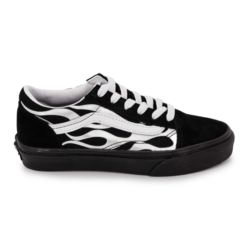 Baskets flammes blanches Era basses t28-39 Enfant VANS à prix