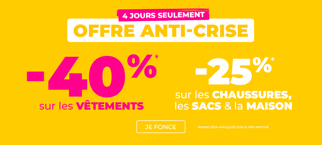 -40% sur les vêtements
