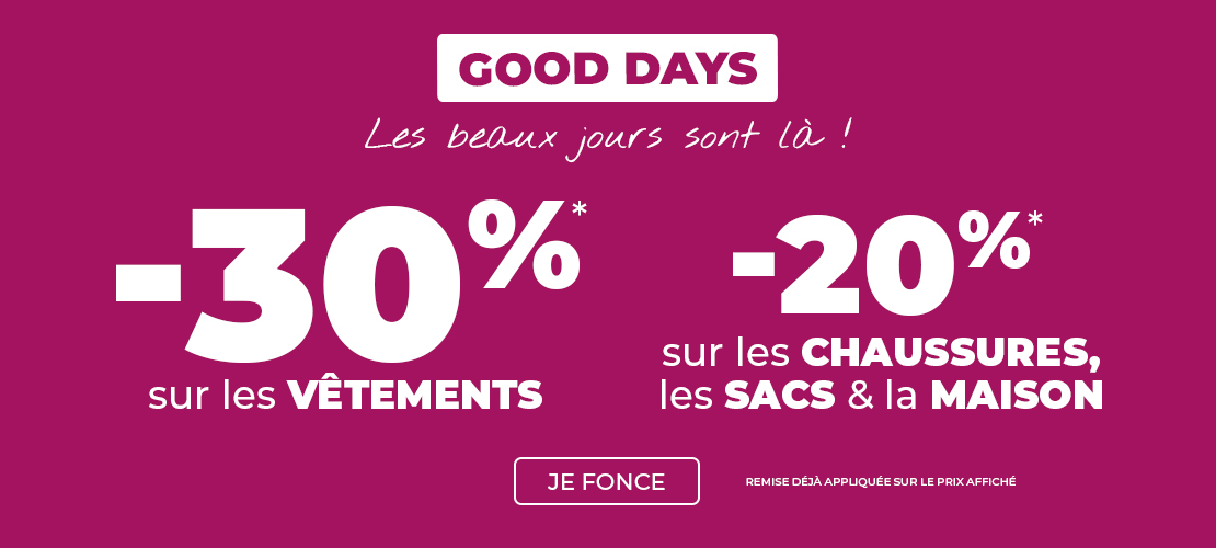 -30% sur les vêtements