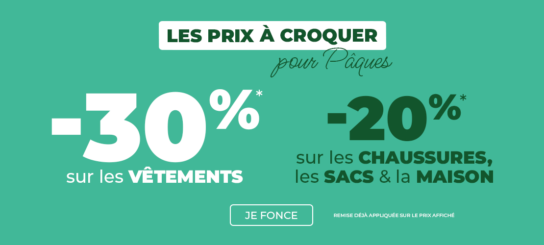 -30% sur les vêtements