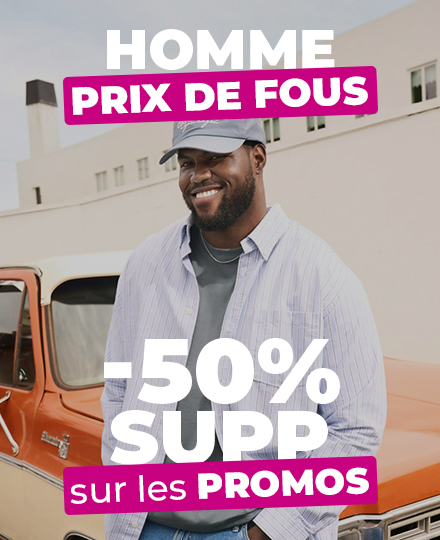 Homme -50% supp