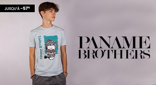 t-shirts imprimé crâne paname brothers en promotion